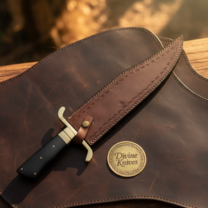 S-Guard Old West Bowie Knife with Curved Brass Guard by Divine Knives — product view 3