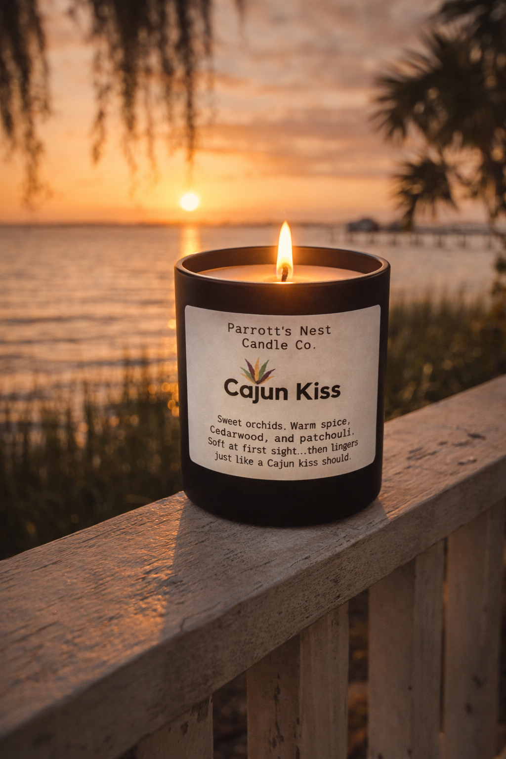 Cajun Kiss Soy Candle | 8 Hand-Poured Candle by Parrott's Nest Candle Company, scented candle main product photo