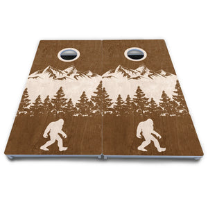 Bigfoot Mountain Scene Cornhole Boards - All Weather Series