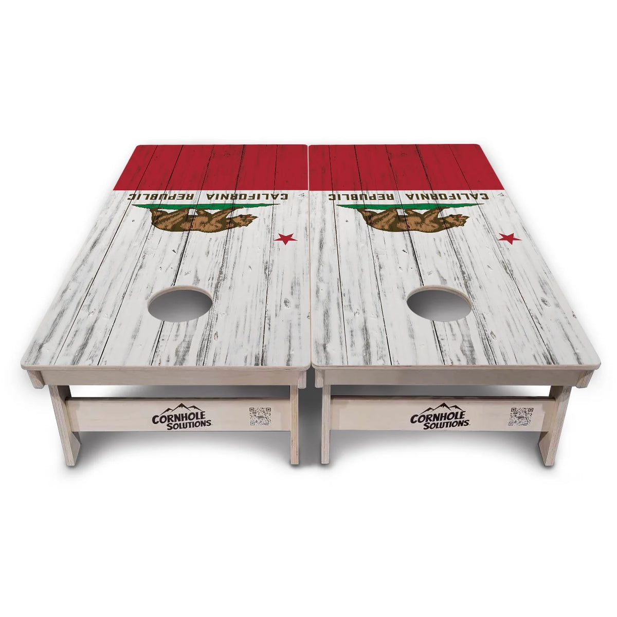 Rustic California Flag Cornhole Boards – Tournament Series