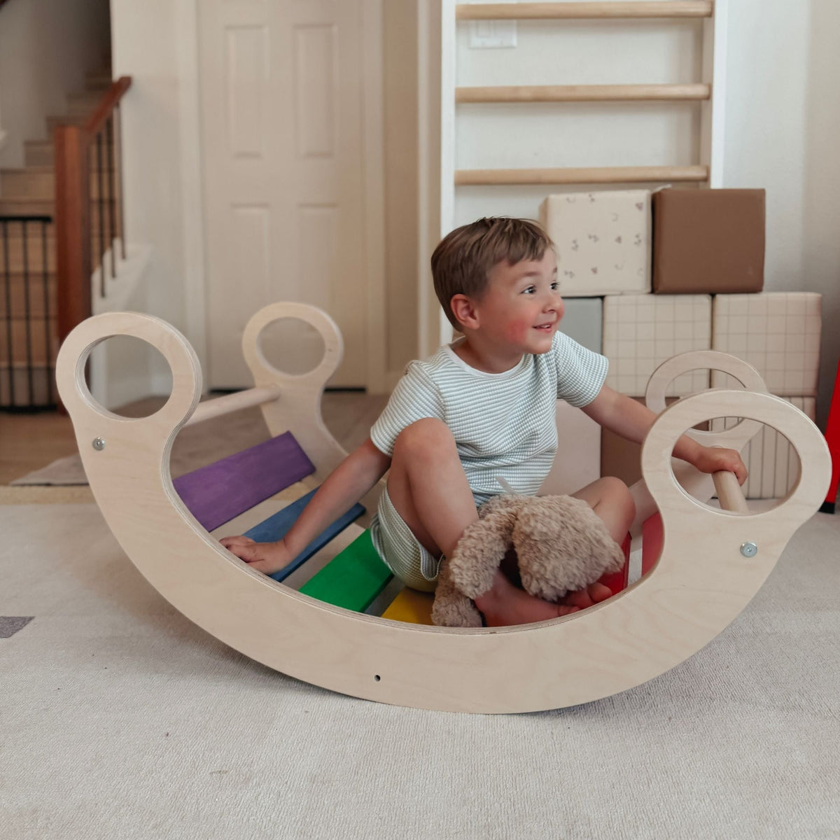 Climbing Arch by Bunny Hopkins, handcrafted wooden activity toy product and lifestyle photo 7