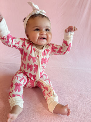 Hot Pink Bows Zippy by Boosh Baby image 1