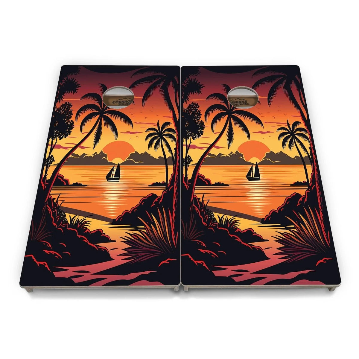 Beach Sunset Cornhole Boards – Tournament Series