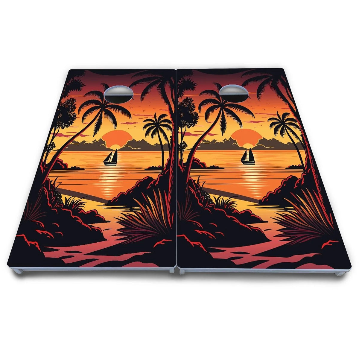 Beach Sunset Cornhole Boards - All Weather Series