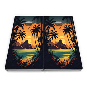 Beach Sunset Cornhole Boards – Tournament Series