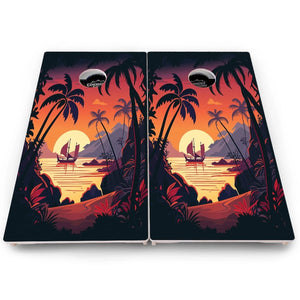 Beach Sunset Cornhole Boards – Pro Lite or Pro Elite