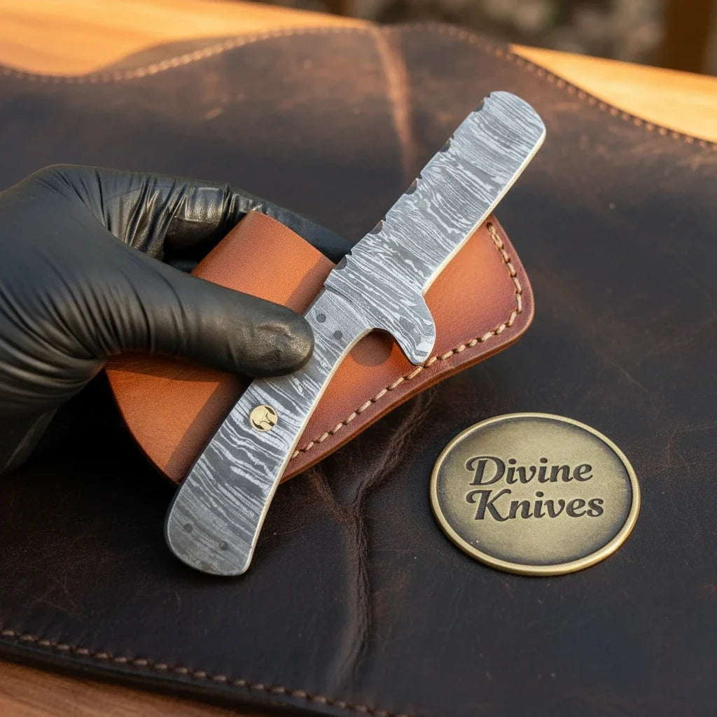 Karambit Cleaver Fixed Blade Knife with Integral Steel Handle by Divine Knives