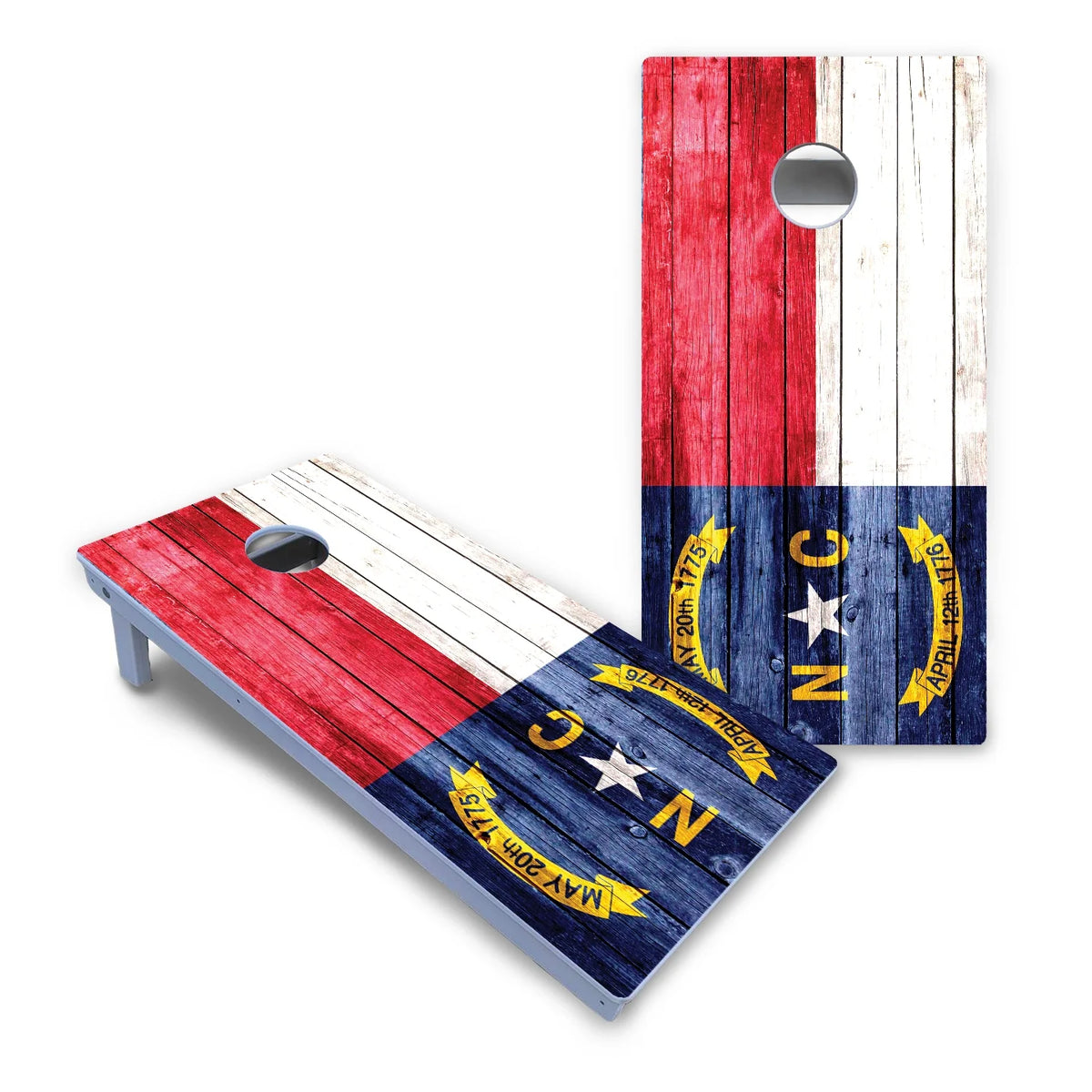 North Carolina State Flag Cornhole Boards - All Weather Series