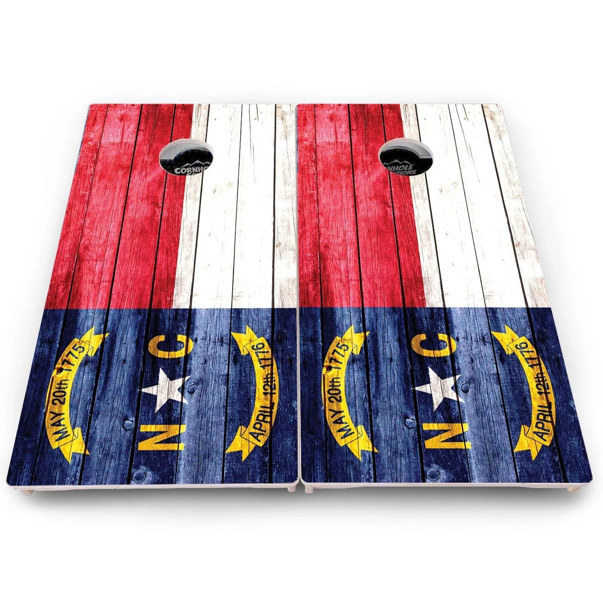 Rustic North Carolina Flag Cornhole Boards – Pro Lite or Pro Elite
