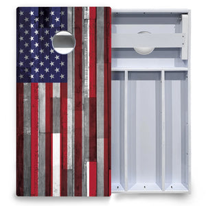 USA / Canada / Union Jack Plank Flag Cornhole Boards - All Weather Series