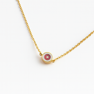 Delilah Evil Eye Necklace | Pink | Gold Vermeil handmade jewelry by Ke Bella