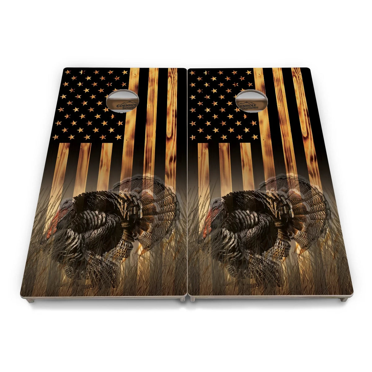 Hidden Turkey Flag Cornhole Boards – Tournament Series