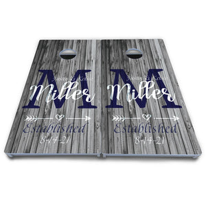 Grey Slat Wood Cornhole Boards - All Weather Series