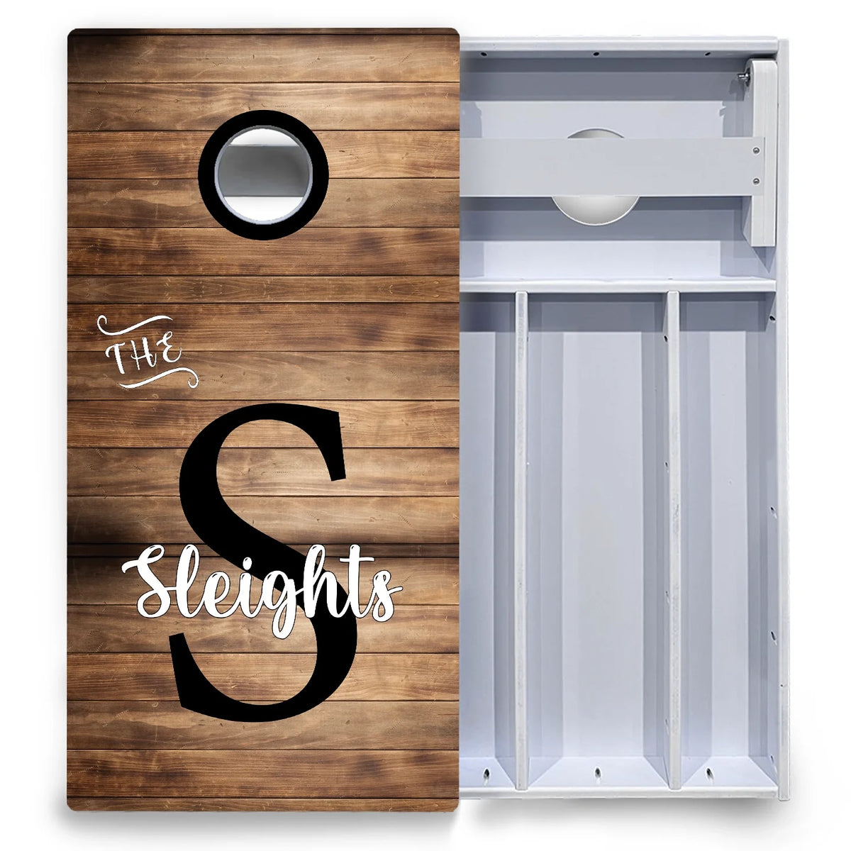 Wood Slat Name Cornhole Boards - All Weather Series