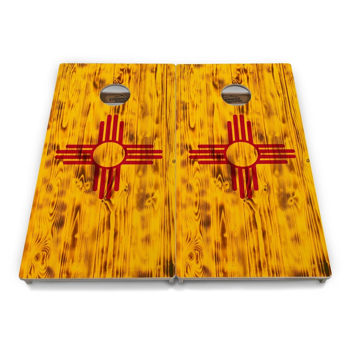 Rustic New Mexico Flag Cornhole Boards – Tournament Series