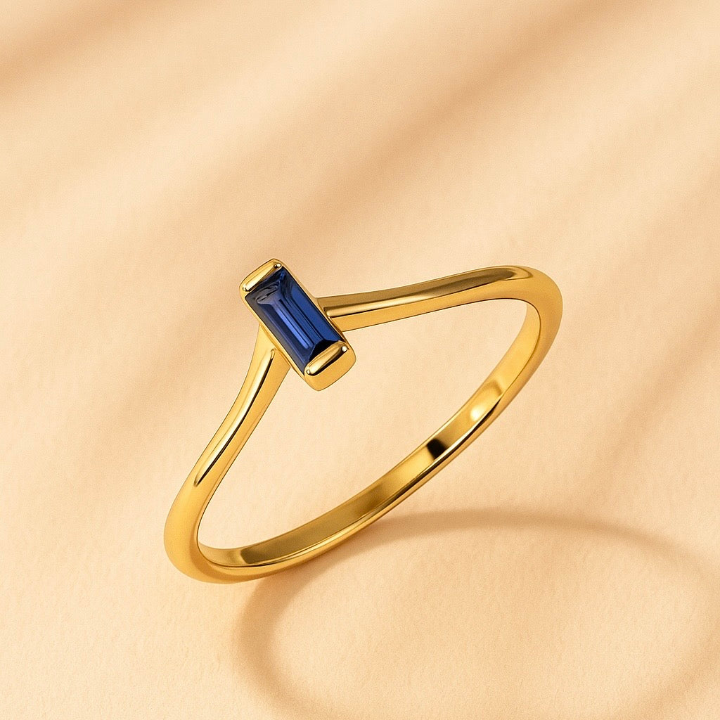 Noelle Ring - Blue Sapphire handmade jewelry by Ke Bella