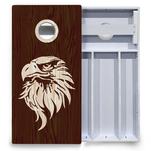 Stained Flag & Eagle Cornhole Boards - All Weather Series