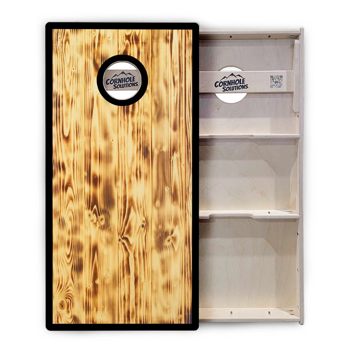 Burnt Wood Black Border Cornhole Boards – Tournament Series