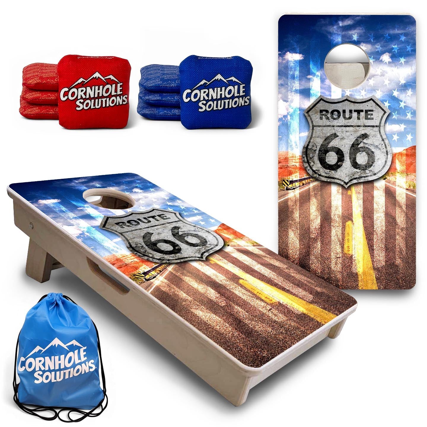 Route 66 - Mini or Vacation Size Cornhole Boards Cornhole Solutions