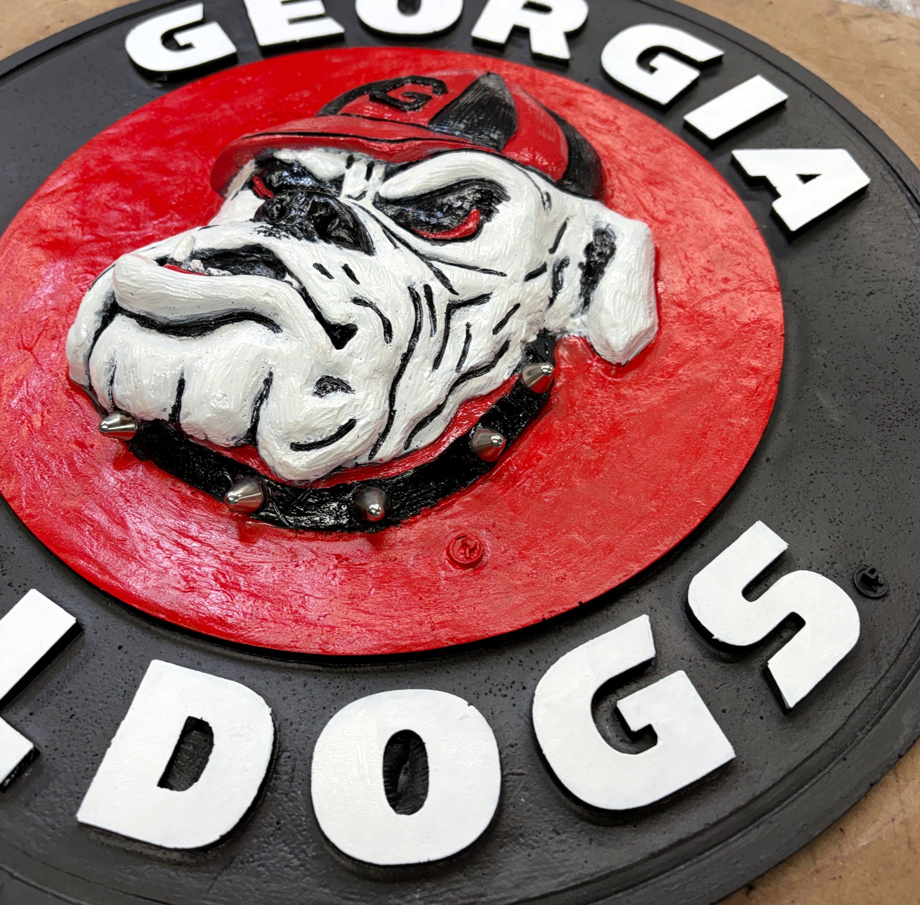 OG Georgia Bulldogs 3D Wall Sign with Steel Spiked Collar