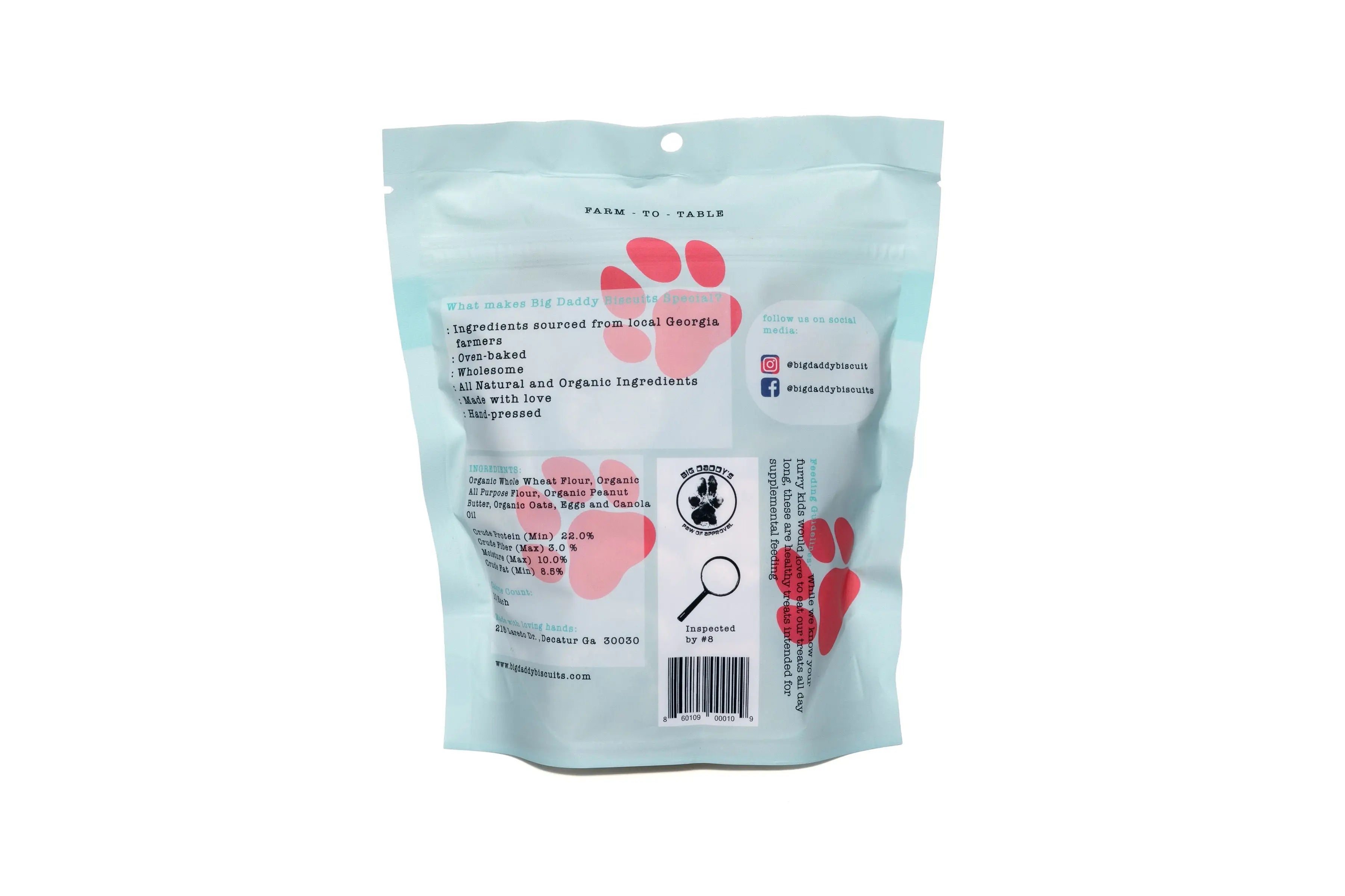 Big Daddy All Natural Crunchy Peanut Butter Dog Biscuits bag
