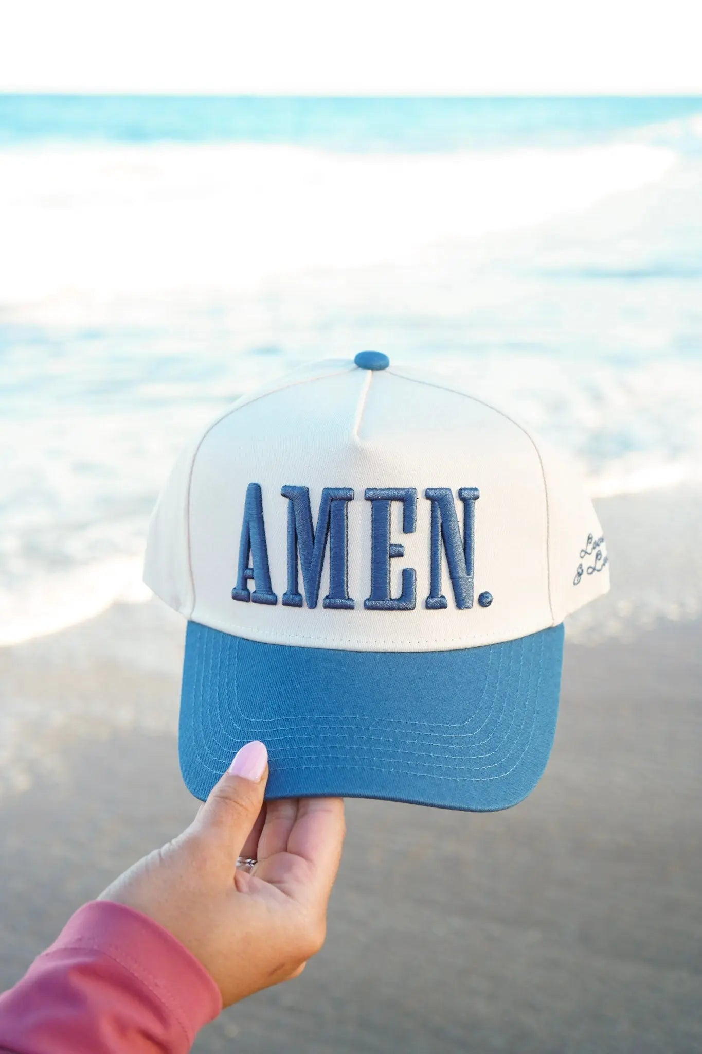 AMEN. - Slate Blue Vintage Trucker Hat KenzKustomz