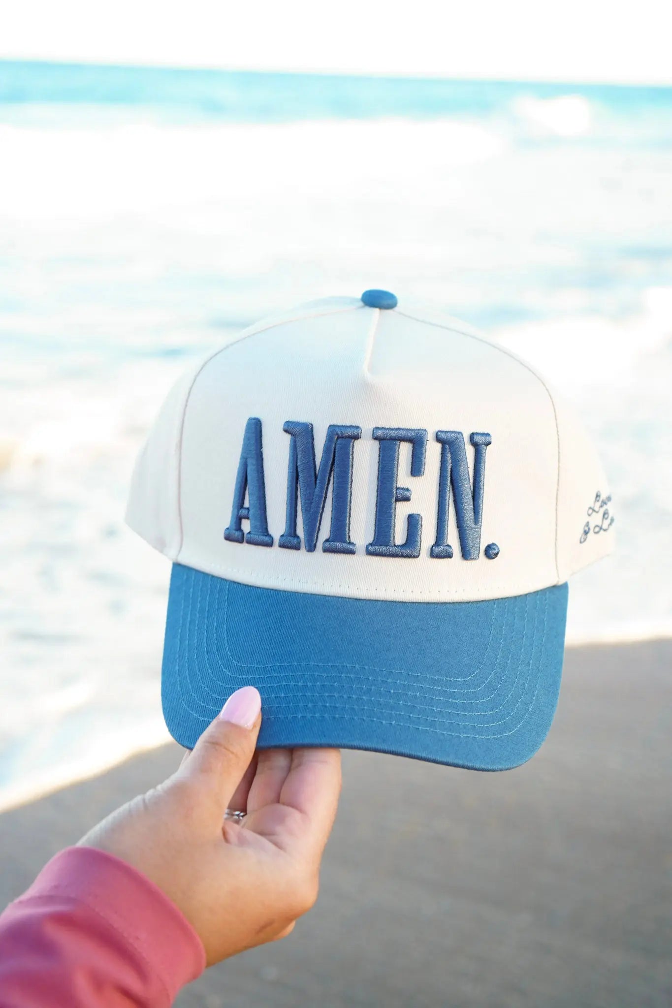 AMEN. - Slate Blue Vintage Trucker Hat KenzKustomz