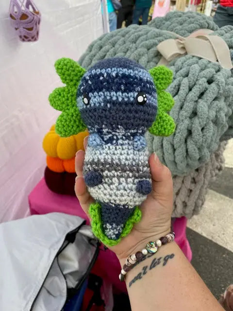Crochet Axolotl Stuffed Animal - Handmade Plush Toy from Main Street Collective