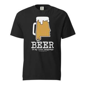 Alabama Beer Mug Tee - Beer Is My Love Language. - COMFORT COLORS BRAND TEE Drink Beer Gear