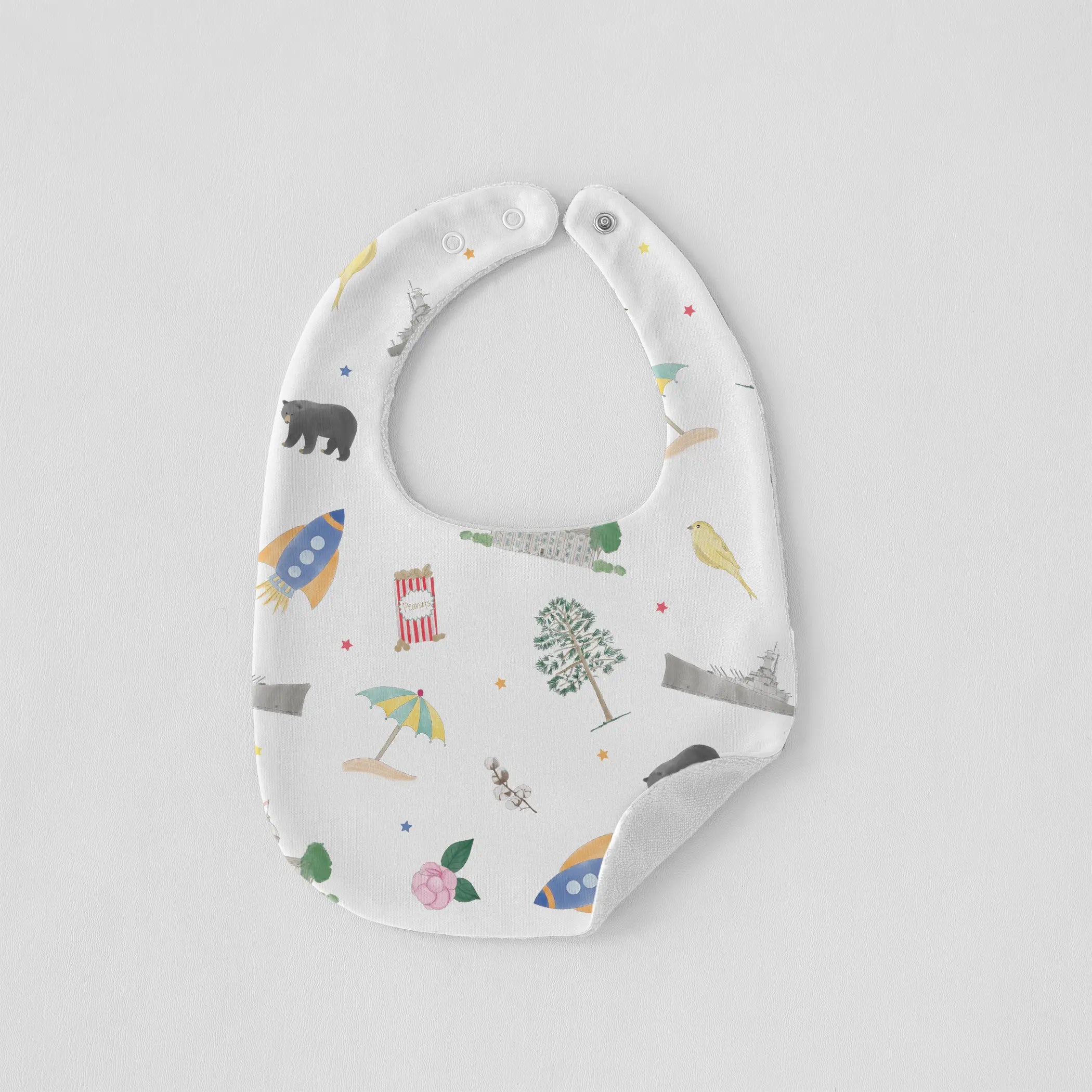 Alabama Kids Organic Cotton Baby Bib by Nola Tawk, children's boutique clothing main product photo