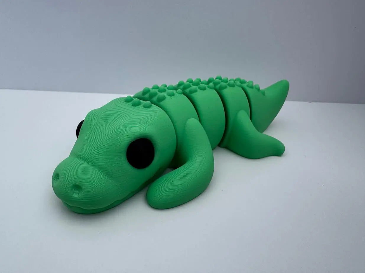 3D Printed Alligator Fidget Toy - Green Sensory Toy, Mississippi Handmade by Mushroom Lady Co.