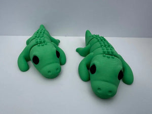 Two Green Alligator Fidget Toys - 3D Printed Sensory Toy Handmade by Mushroom Lady Co at Main Street Collective.
