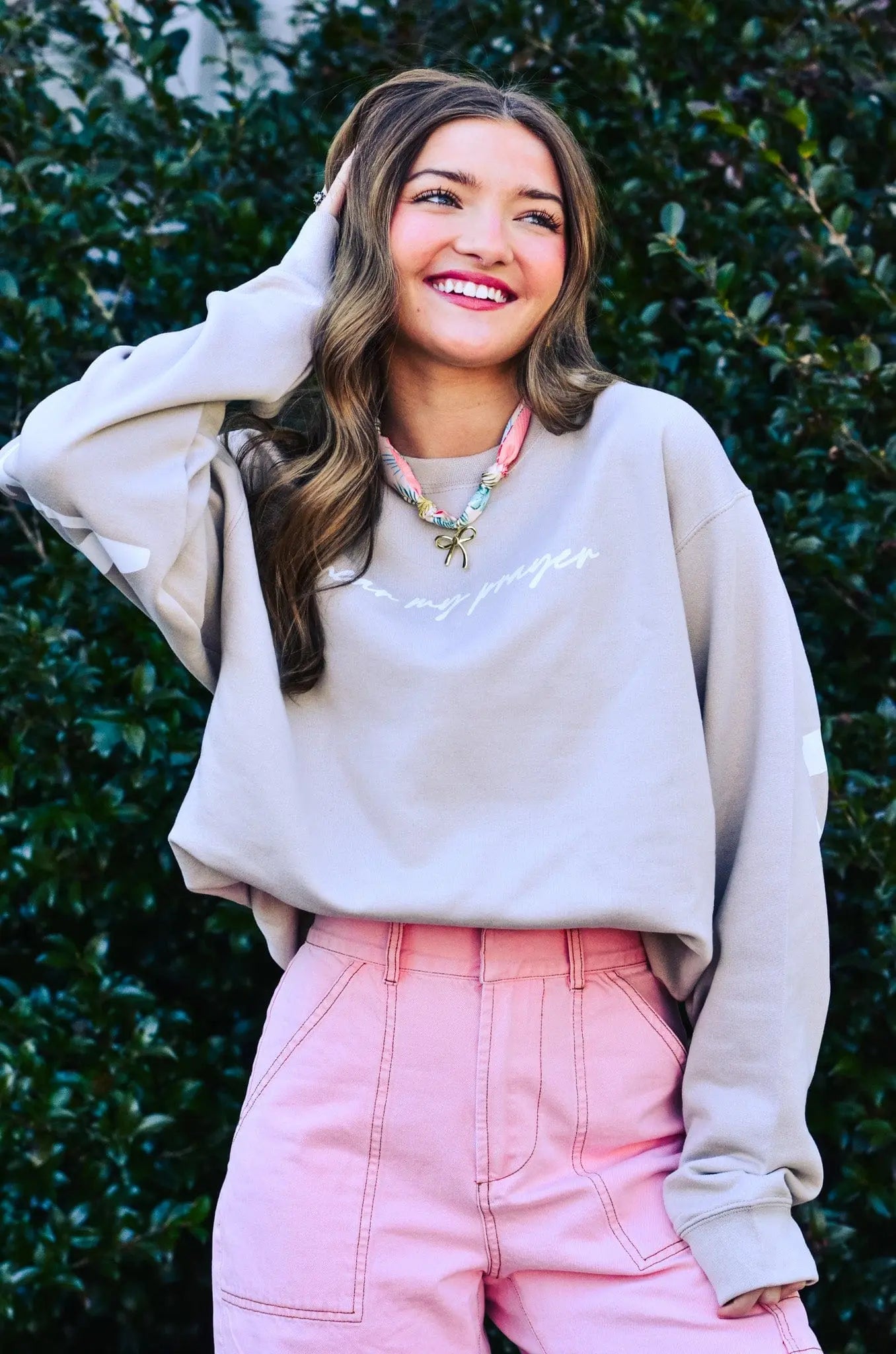 Amen Sand Sweatshirt by Southern Bliss Company, Southern lifestyle apparel detail photo 2