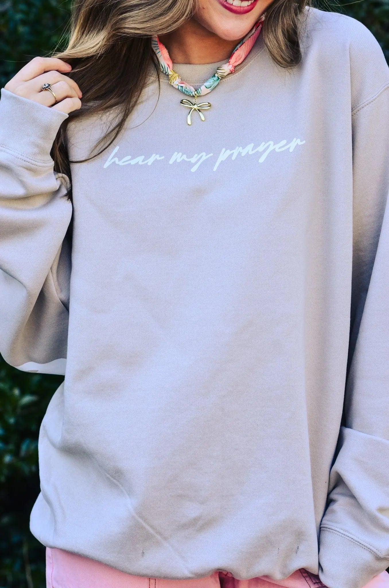 Amen Sand Sweatshirt by Southern Bliss Company, Southern lifestyle apparel detail photo 3