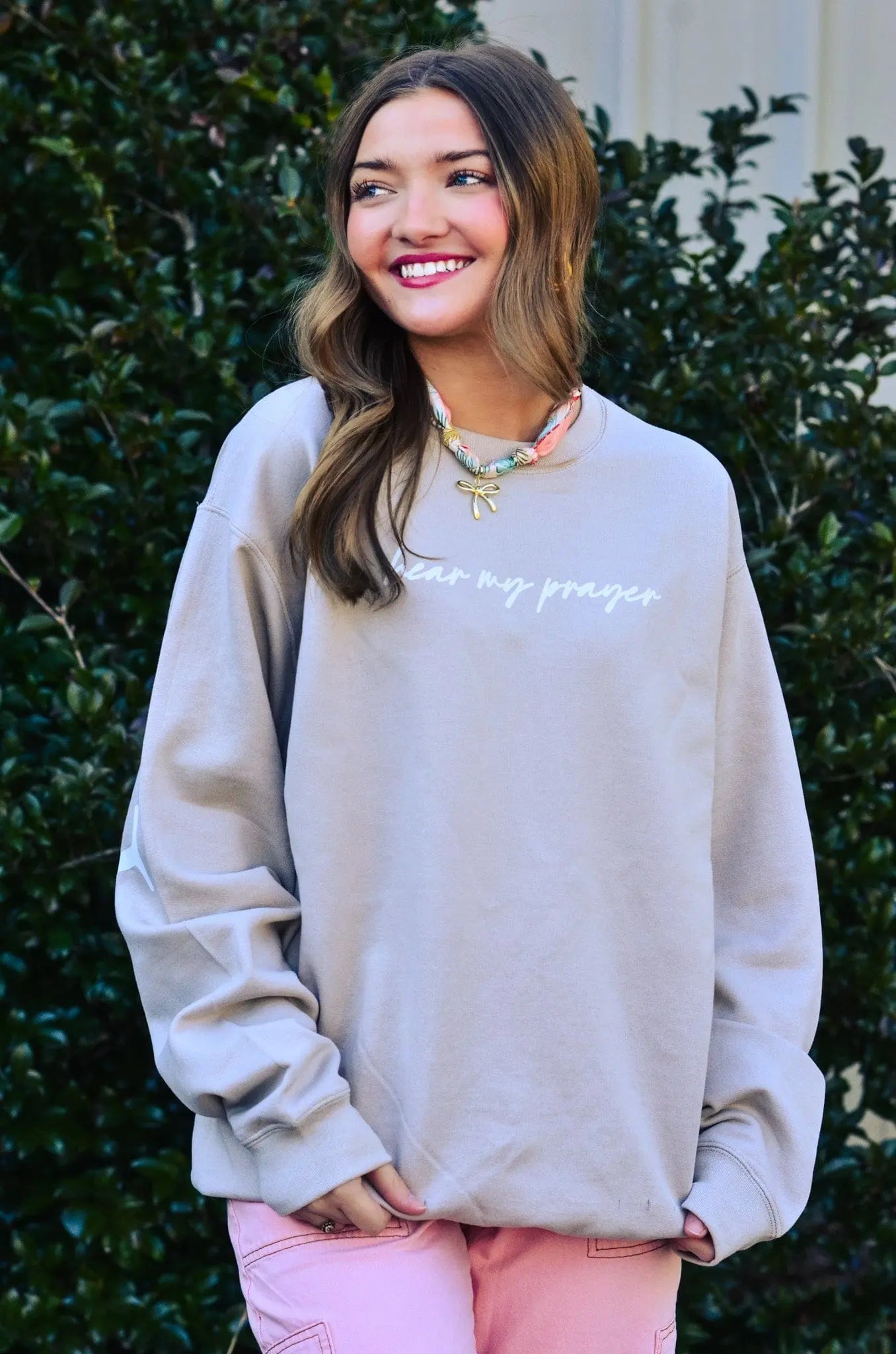 Amen Sand Sweatshirt by Southern Bliss Company, Southern lifestyle apparel detail photo 4