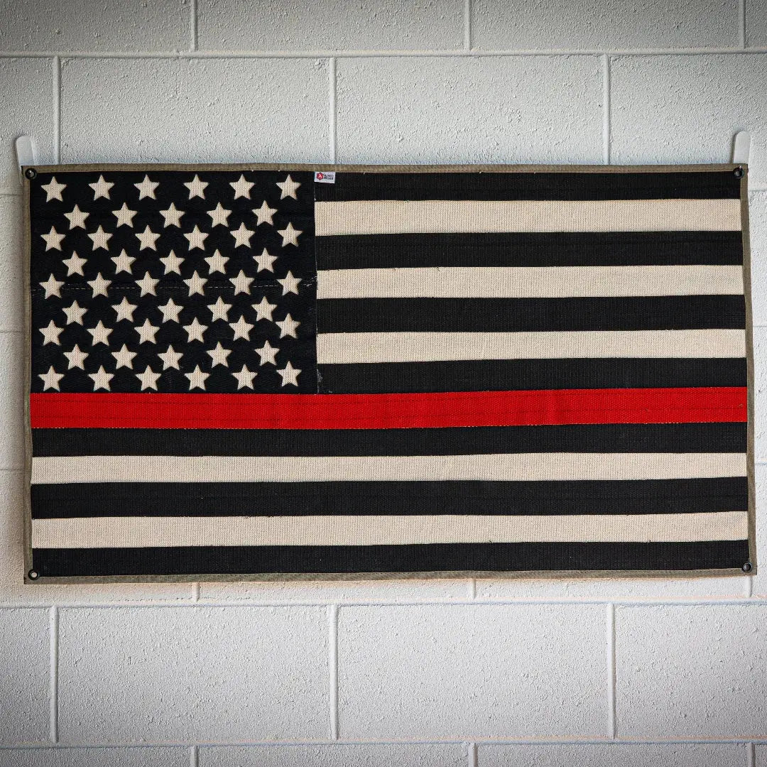 American Flag - Fire Hose - Thin Red Line by Recycled Firefighter, Southern home decor detail photo 2