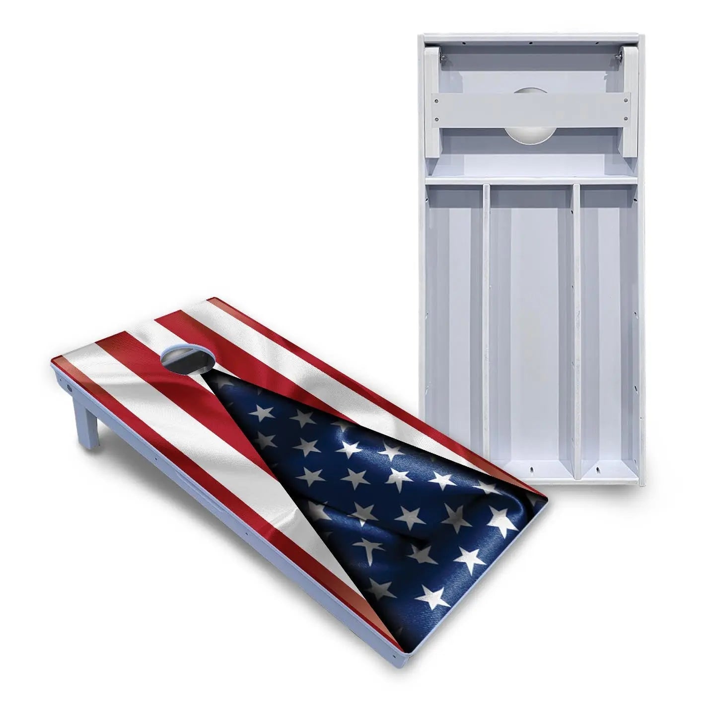 American Flag Triangle Cornhole Boards - All Weather Series by Cornhole Solutions, custom cornhole board main product photo