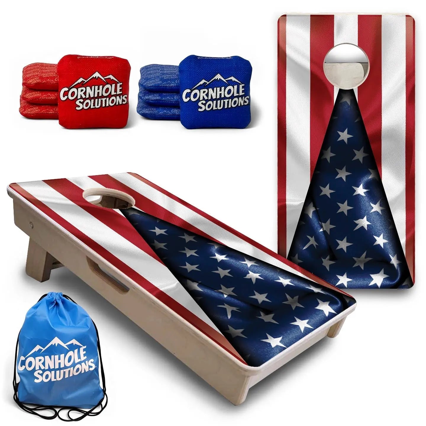 American Flag Triangle - Mini or Vacation Size Cornhole Boards by Cornhole Solutions, custom cornhole board main product photo