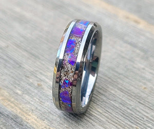 Amethyst Opal & Ashes Ring by Cotton Street Art Company, handmade jewelry detail photo 5