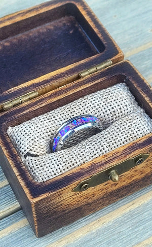 Amethyst Opal & Ashes Ring by Cotton Street Art Company, handmade jewelry detail photo 8