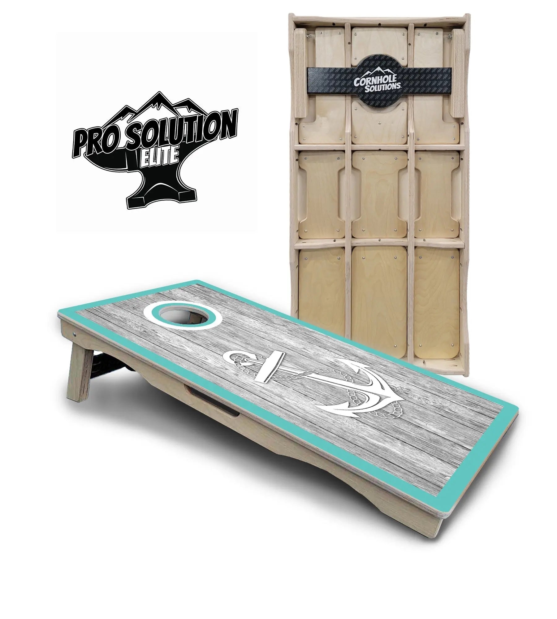 Anchor & Compass Cornhole Boards - Pro Solution Elite Series by Cornhole Solutions, custom cornhole board detail photo 2