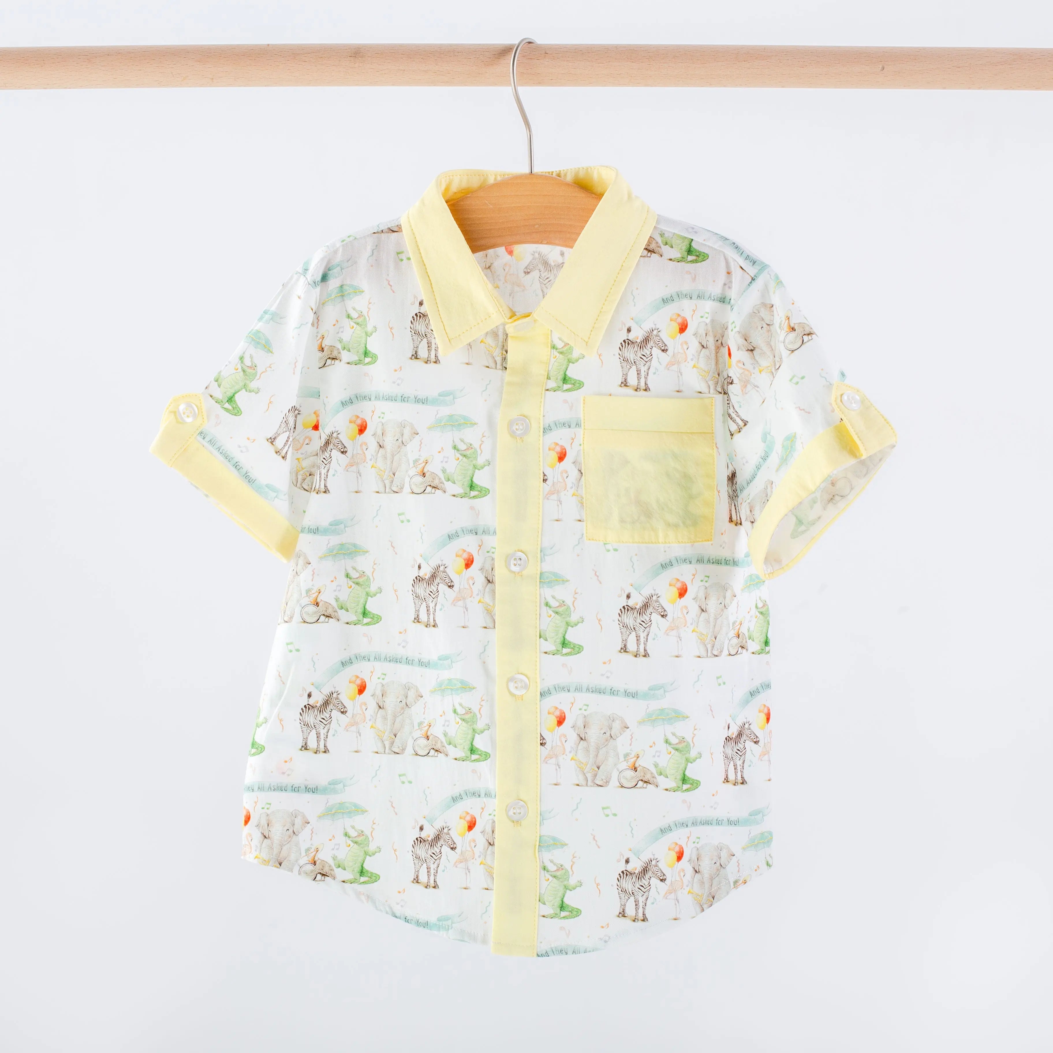 And They All Asked for You Kids Short Sleeve Collared Shirt by Nola Tawk, Southern lifestyle apparel main product photo