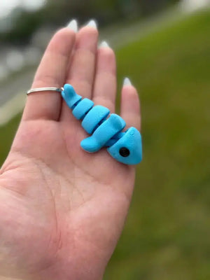 3D Printed Articulated Shark Keychain | Mushroom Lady Co. Handmade in Mississippi | Main Street Collective