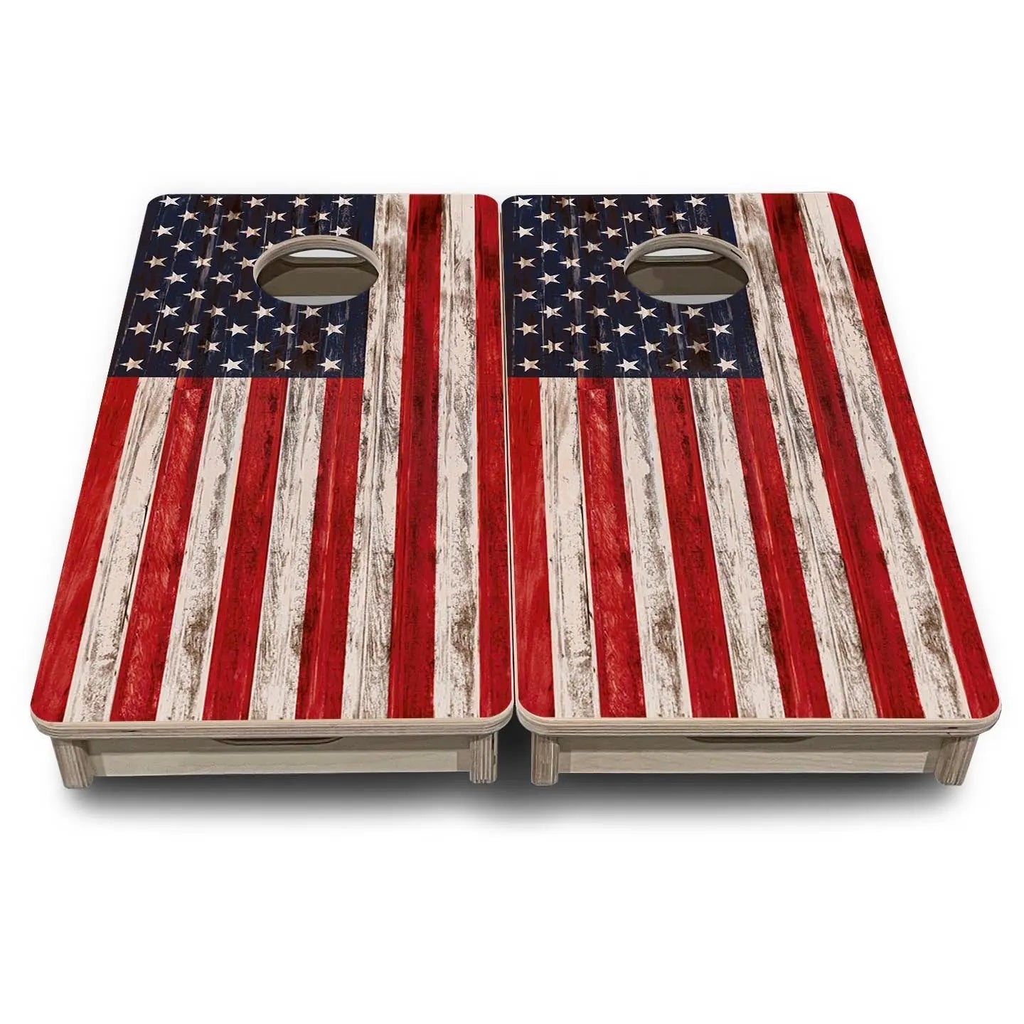 Antique Flag - Mini or Vacation Size Cornhole Boards by Cornhole Solutions, custom cornhole board detail photo 2