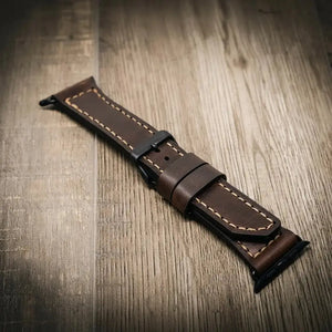 Rugged leather Apple Watch band for everyday wear