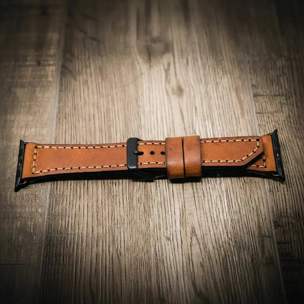Handmade leather Apple Watch band product view