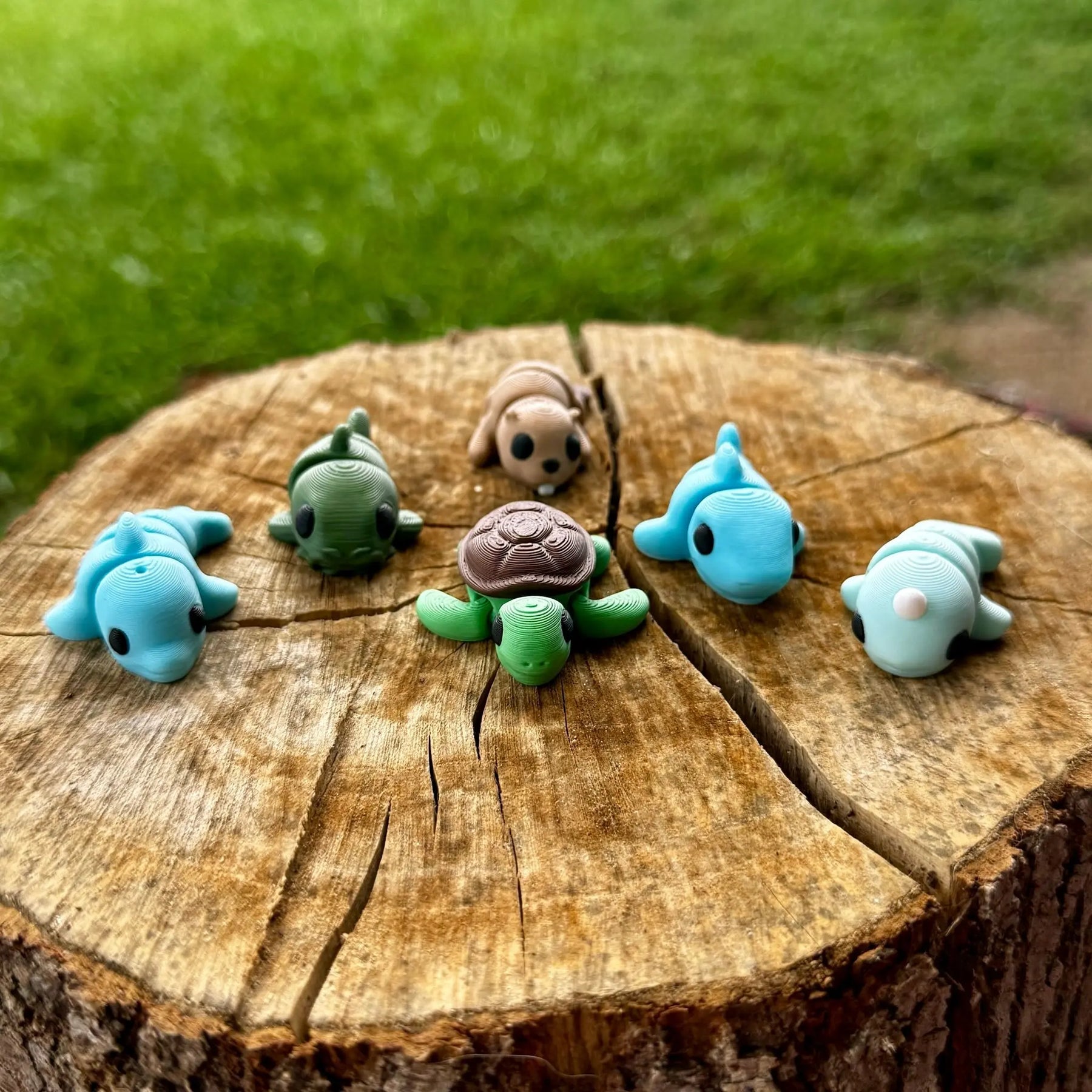 Aquatic Adventures Mini Fidget Toy Bundle | 3D Printed Sea Animal Toys by Mushroom Lady Co, paper gift main product photo