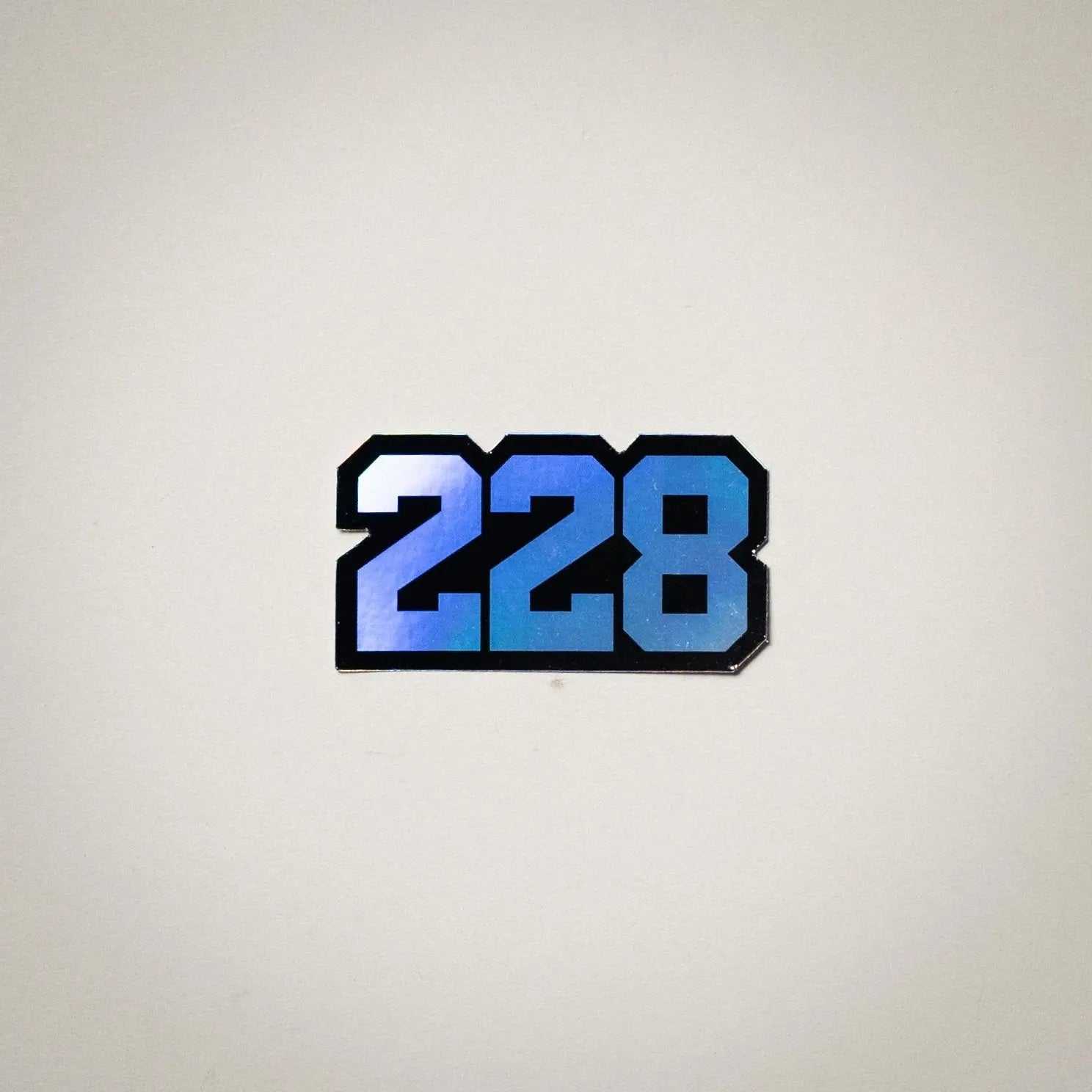 Area Code Holographic Sticker by Crooked Letter, vinyl decal detail photo 2