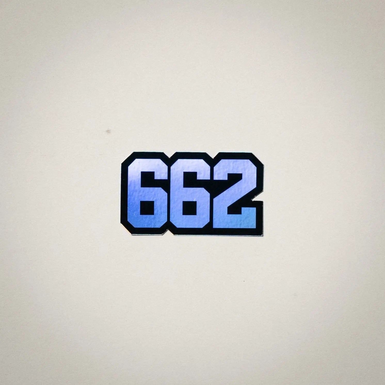 Area Code Holographic Sticker by Crooked Letter, vinyl decal detail photo 3