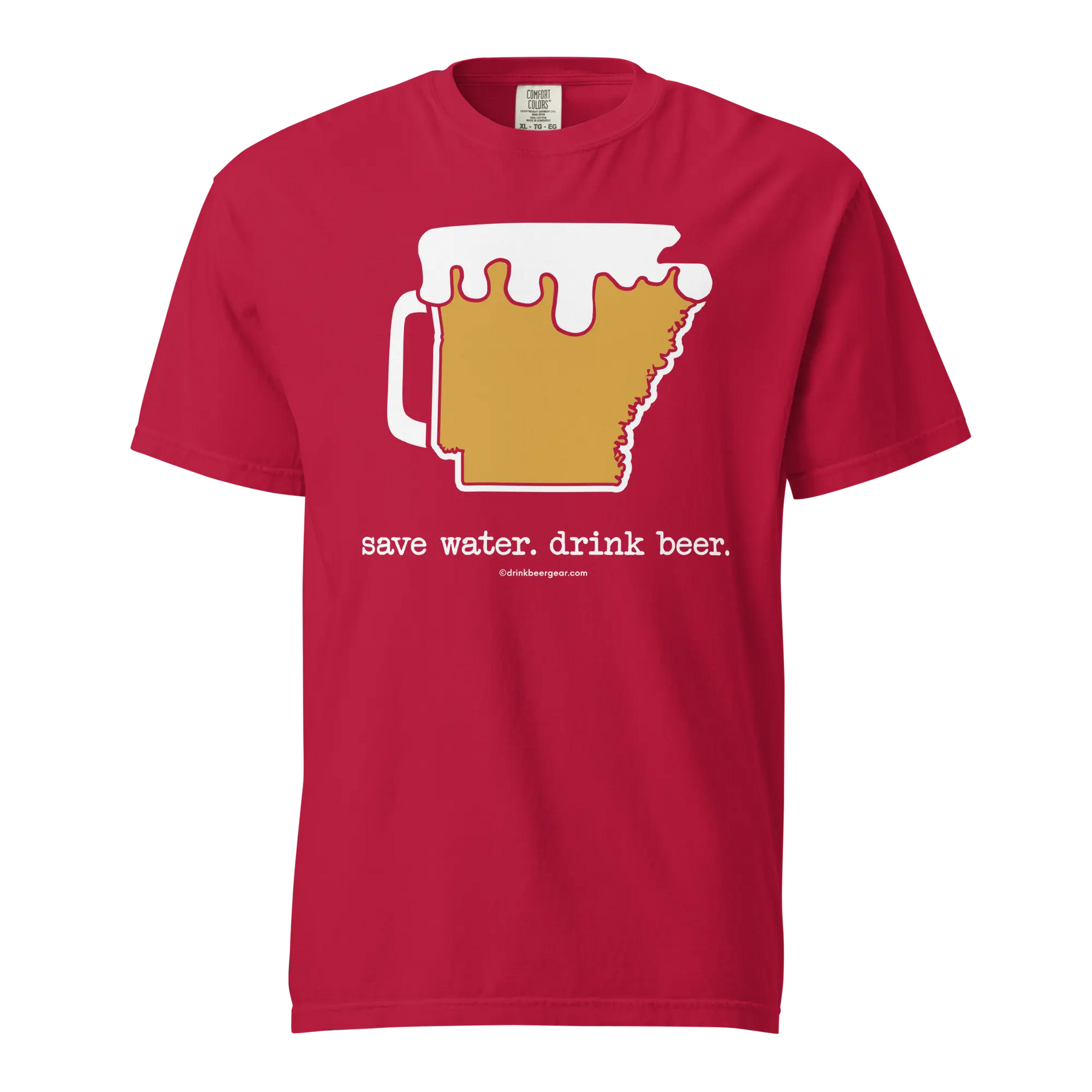 Arkansas Beer Mug Tee - Save Water. Drink Beer. - COMFORT COLORS BRAND TEE Drink Beer Gear